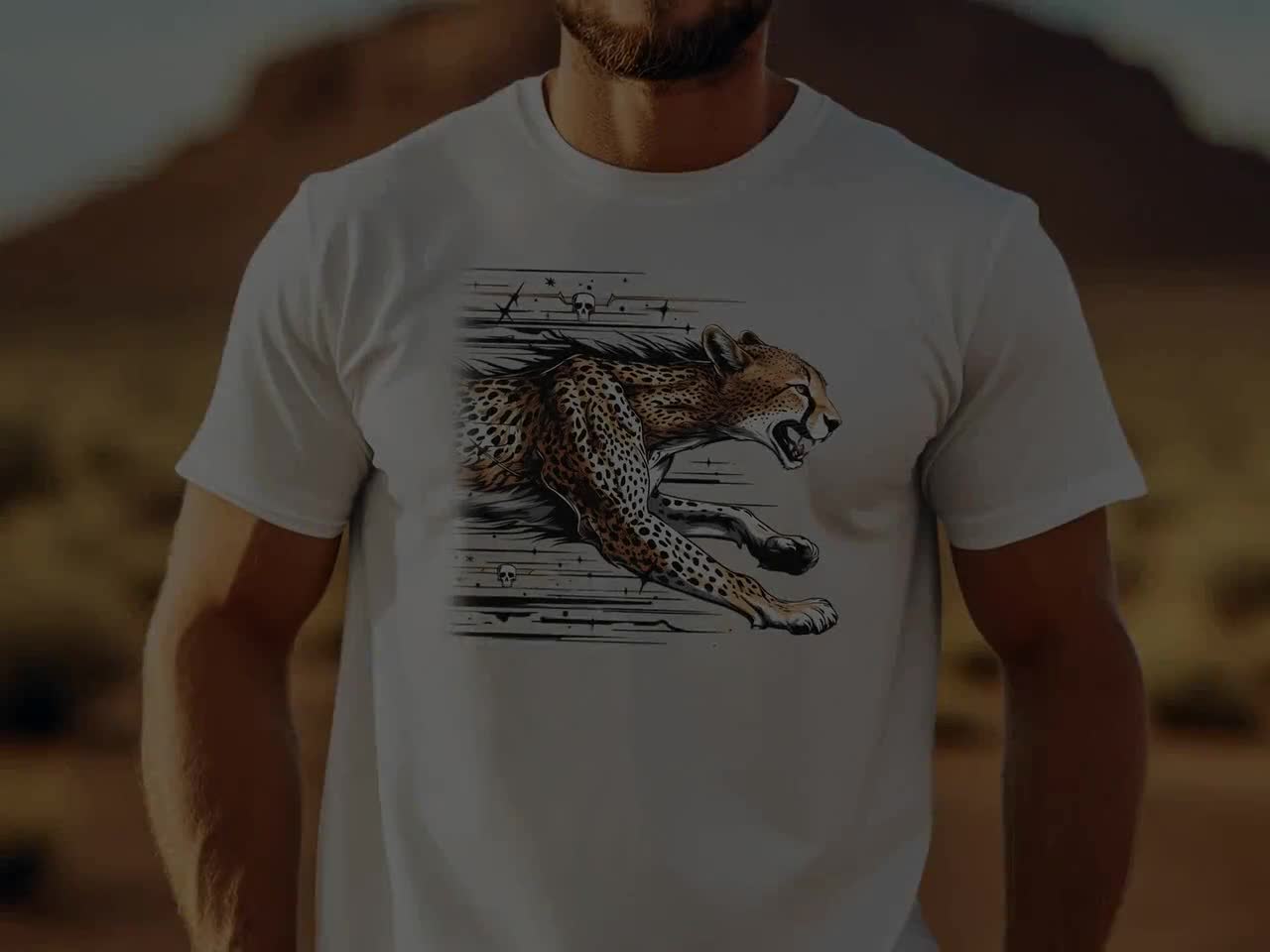 チーターグラフィックTシャツ：野生動物アートTシャツ - Etsy 日本